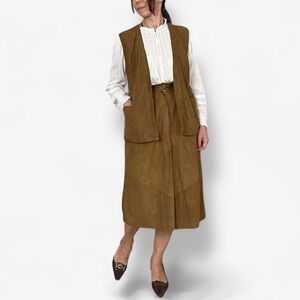 Vintage Suede Skirt and Vest set